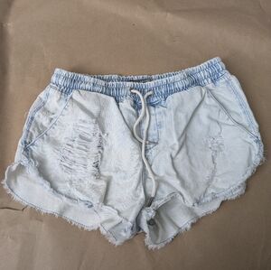 Billabong Blue Jean Shorts with Distressed Frayed Hem